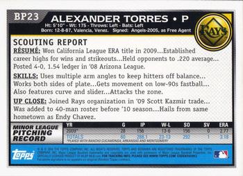 2010 Bowman - Prospects #BP23 Alexander Torres Back