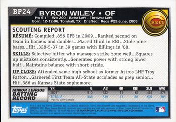 2010 Bowman - Prospects #BP24 Byron Wiley Back