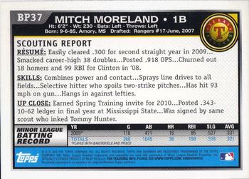 2010 Bowman - Prospects #BP37 Mitch Moreland Back