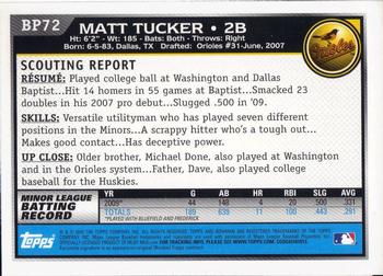 2010 Bowman - Prospects #BP72 Matt Tucker Back