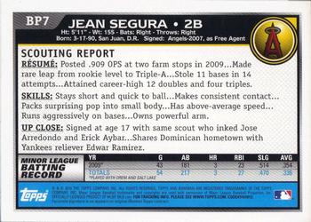 2010 Bowman - Prospects #BP7 Jean Segura Back