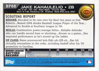 2010 Bowman - Prospects #BP88 Jake Kahaulelio Back