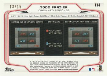 2014 Bowman Chrome - Shimmer Refractors #114 Todd Frazier Back
