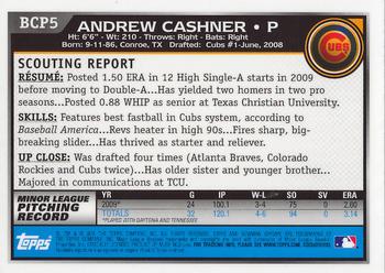 2010 Bowman - Chrome Prospects #BCP5 Andrew Cashner Back
