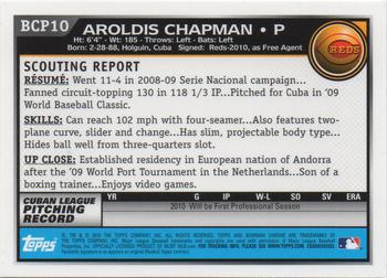 2010 Bowman - Chrome Prospects #BCP10 Aroldis Chapman Back