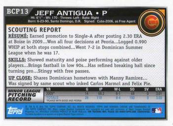 2010 Bowman - Chrome Prospects #BCP13 Jeff Antigua Back