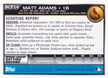 2010 Bowman - Chrome Prospects #BCP14 Matt Adams Back