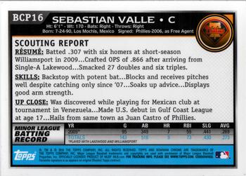 2010 Bowman - Chrome Prospects #BCP16 Sebastian Valle Back
