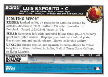 2010 Bowman - Chrome Prospects #BCP21 Luis Exposito Back