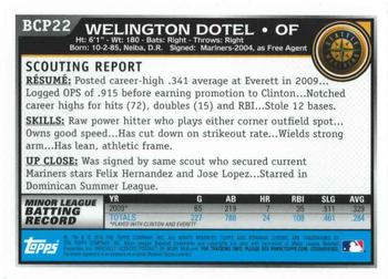 2010 Bowman - Chrome Prospects #BCP22 Welington Dotel Back