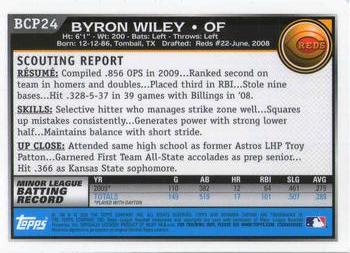 2010 Bowman - Chrome Prospects #BCP24 Byron Wiley Back