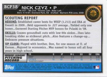 2010 Bowman - Chrome Prospects #BCP38 Nick Czyz Back
