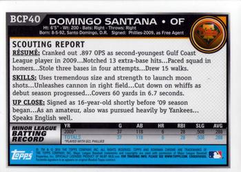 2010 Bowman - Chrome Prospects #BCP40 Domingo Santana Back
