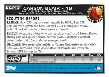 2010 Bowman - Chrome Prospects #BCP41 Carson Blair Back