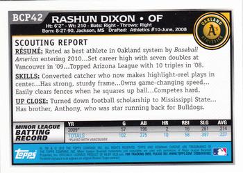 2010 Bowman - Chrome Prospects #BCP42 Rashun Dixon Back