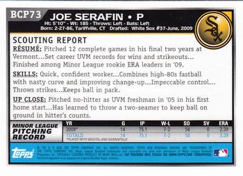 2010 Bowman - Chrome Prospects #BCP73 Joe Serafin Back