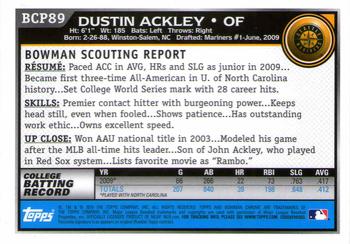 2010 Bowman - Chrome Prospects #BCP89 Dustin Ackley Back