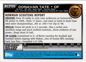 2010 Bowman - Chrome Prospects #BCP90 Donavan Tate Back