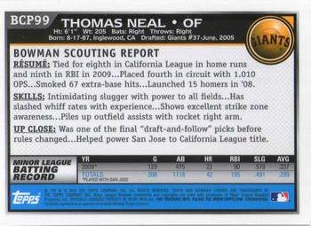 2010 Bowman - Chrome Prospects #BCP99 Thomas Neal Back