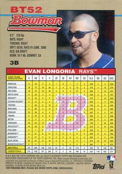 2010 Bowman - 1992 Throwbacks #BT52 Evan Longoria Back