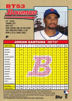 2010 Bowman - 1992 Throwbacks #BT53 Johan Santana Back