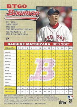 2010 Bowman - 1992 Throwbacks #BT60 Daisuke Matsuzaka Back