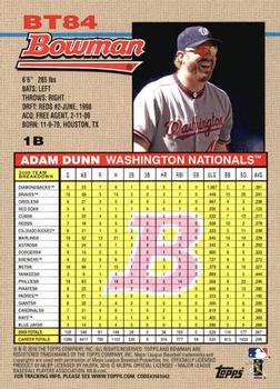 2010 Bowman - 1992 Throwbacks #BT84 Adam Dunn Back