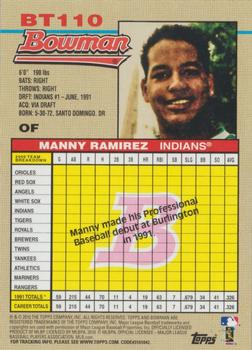 2010 Bowman - 1992 Throwbacks #BT110 Manny Ramirez Back