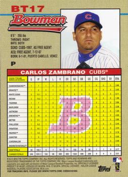 2010 Bowman - 1992 Throwbacks #BT17 Carlos Zambrano Back