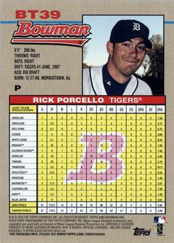 2010 Bowman - 1992 Throwbacks #BT39 Rick Porcello Back
