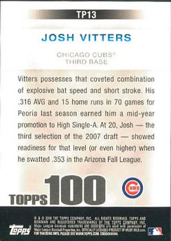 2010 Bowman - Topps 100 Prospects #TP13 Josh Vitters Back