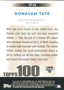 2010 Bowman - Topps 100 Prospects #TP19 Donavan Tate Back