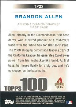 2010 Bowman - Topps 100 Prospects #TP23 Brandon Allen Back