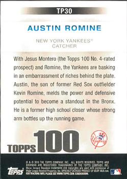 2010 Bowman - Topps 100 Prospects #TP30 Austin Romine Back