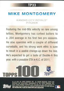 2010 Bowman - Topps 100 Prospects #TP33 Mike Montgomery Back
