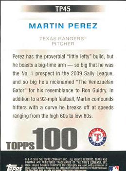 2010 Bowman - Topps 100 Prospects #TP45 Martin Perez Back