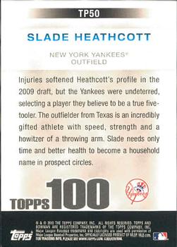 2010 Bowman - Topps 100 Prospects #TP50 Slade Heathcott Back