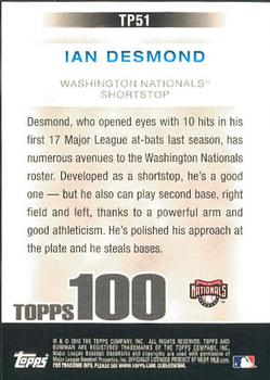 2010 Bowman - Topps 100 Prospects #TP51 Ian Desmond Back