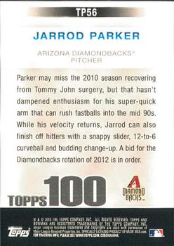 2010 Bowman - Topps 100 Prospects #TP56 Jarrod Parker Back