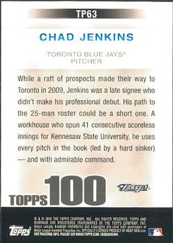 2010 Bowman - Topps 100 Prospects #TP63 Chad Jenkins Back