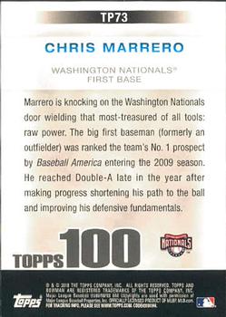 2010 Bowman - Topps 100 Prospects #TP73 Chris Marrero Back