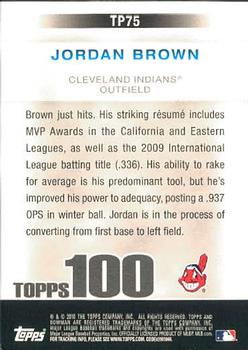 2010 Bowman - Topps 100 Prospects #TP75 Jordan Brown Back
