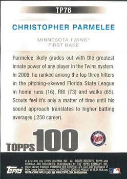 2010 Bowman - Topps 100 Prospects #TP76 Chris Parmelee Back