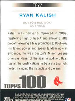 2010 Bowman - Topps 100 Prospects #TP77 Ryan Kalish Back