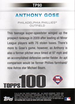 2010 Bowman - Topps 100 Prospects #TP90 Anthony Gose Back