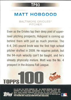 2010 Bowman - Topps 100 Prospects #TP93 Matt Hobgood Back