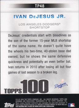 2010 Bowman - Topps 100 Prospects #TP48 Ivan DeJesus Jr. Back