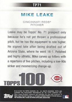 2010 Bowman - Topps 100 Prospects #TP71 Mike Leake Back
