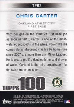 2010 Bowman - Topps 100 Prospects #TP92 Chris Carter Back