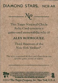 2010 Topps National Chicle - Relics #NCR-AR Alex Rodriguez Back